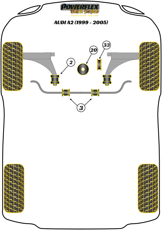 Powerflex Black - A2 (1999 - 2005) - Lower Engine Mount Large Bush (M-Sport) - PFF85-620BLK