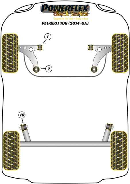 Powerflex Black - 108 (2014-ON) - Front Wishbone Front Bush  - PFF12-701BLK