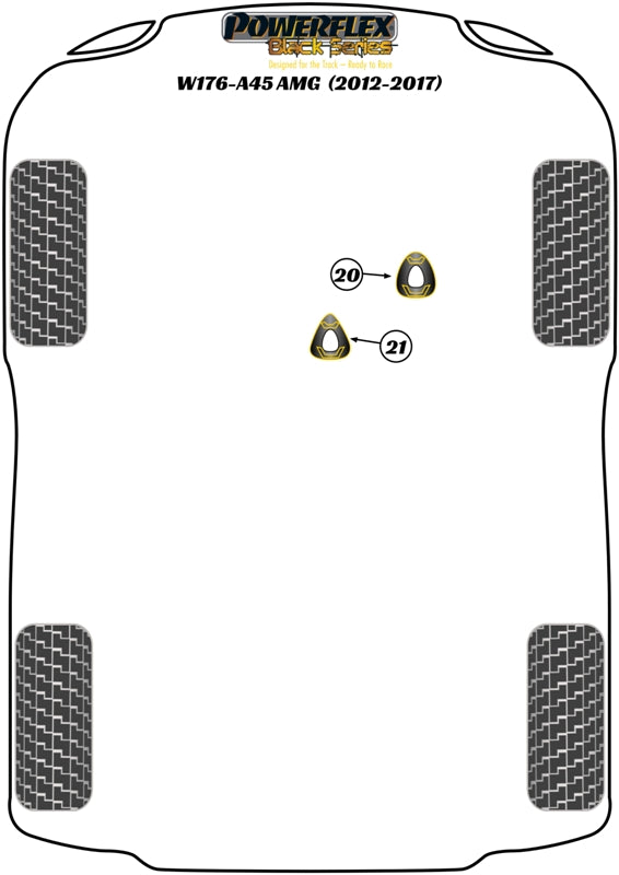Powerflex Black - A Class W176 inc. A45 AMG (2012-2017) - Lower Engine Mount Insert - PFF40-121BLK
