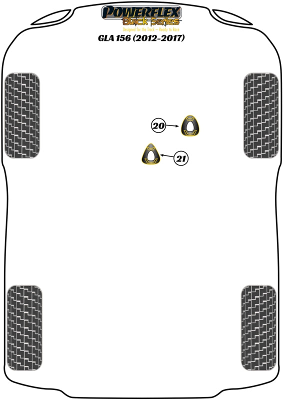 Powerflex Black - GLA Class inc A45 AMG W156 (2012-2017) - Upper Engine Mount Insert - PFF40-120BLK