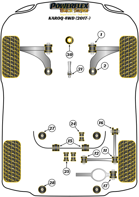 Powerflex Black - Karoq 4WD - Rear Diff Front Mounting Bush - PFR85-524BLK