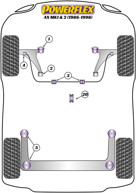 Powerflex Road - AX Mk1 & 2 (1986-1998) - Anti Roll Bar Outer Bush 21mm - PFF50-104-21