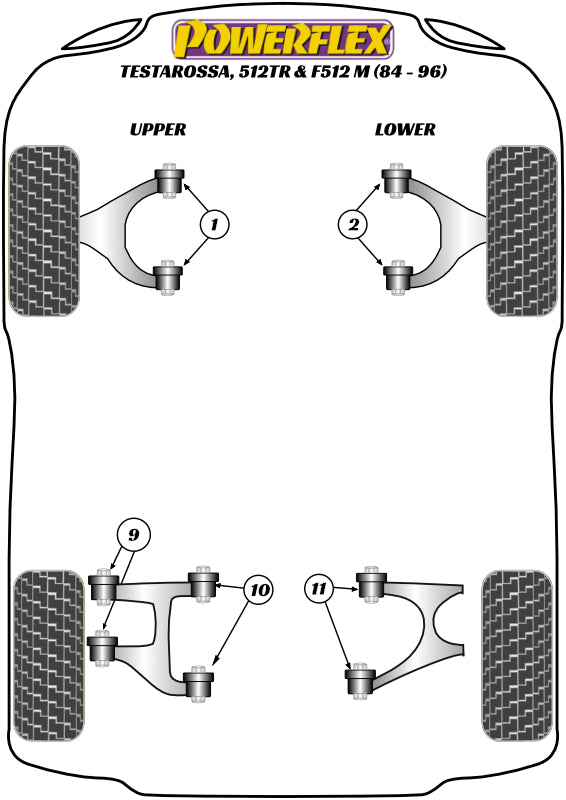 Powerflex Road - Testarossa, 512TR and 512M (1986 - 1994) - Rear Upper Wishbone Inner Bush - PF17-200