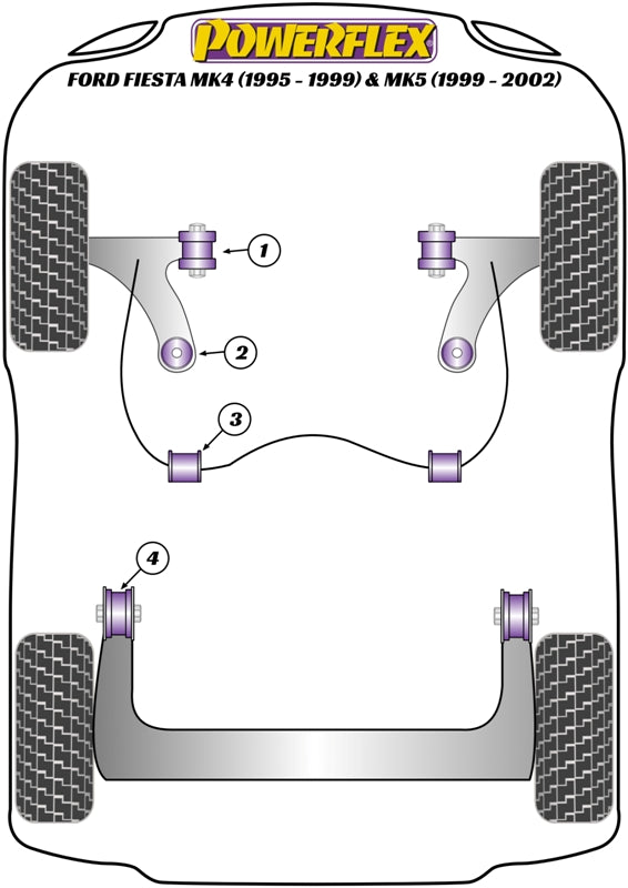 Powerflex Road - Fiesta Mk4 (1995 - 1999) & Mk5 (1999 - 2002) - Rear Beam Mounting Bush - PFR19-707