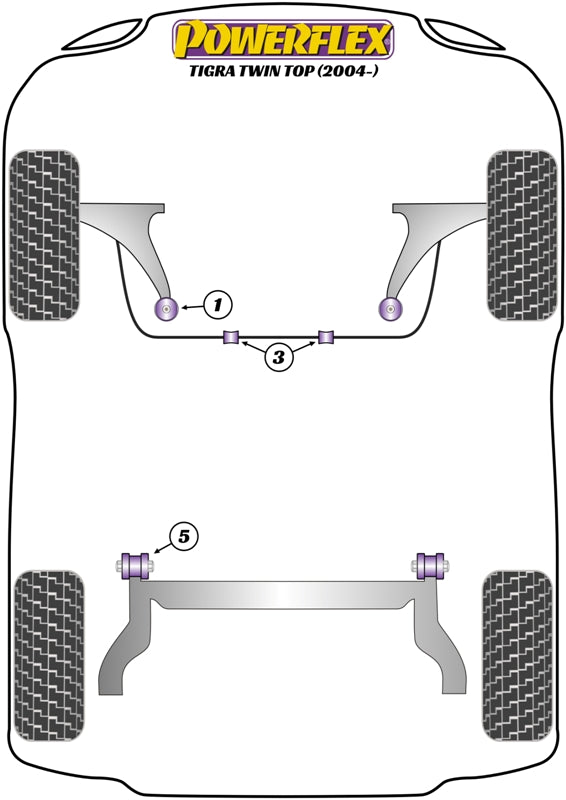 Powerflex Road - Tigra Twin Top B (2004-2009) - Front Arm Rear Bush - PFF80-1001