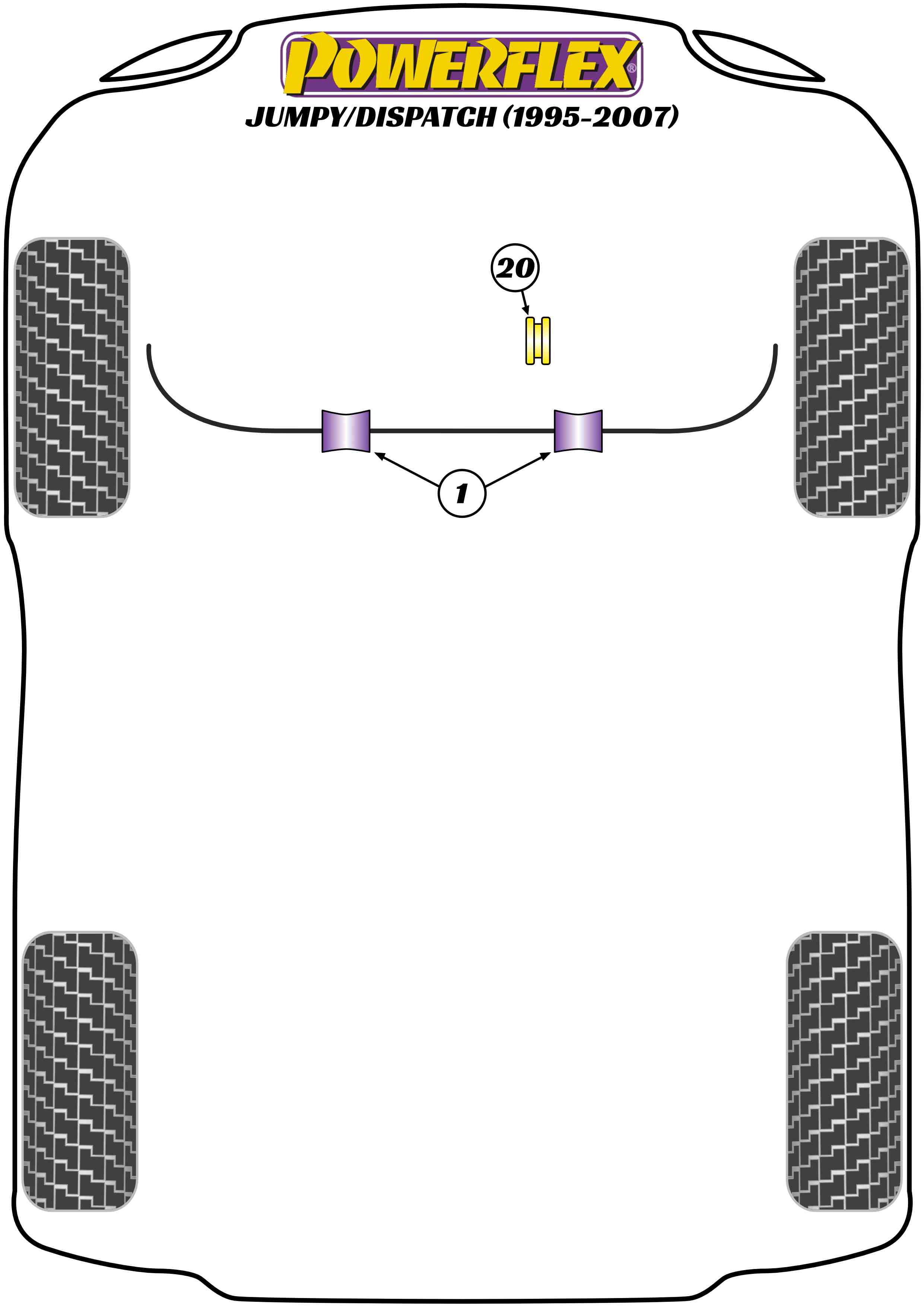 Powerflex Road - Jumpy / Dispatch (1995 - 2007) - Lower Rear Engine Mount Bush - Road - PFF50-306