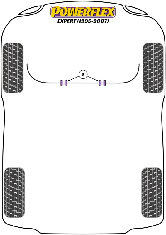 Powerflex Road - Expert (1995-2007) - Front Anti Roll Bar To Chassis Bush 25mm - PFF16-204-25