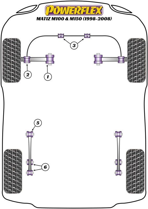 Powerflex Road+Black - Matiz M100 & M150 (1998-2008) - PowerAlign Camber Bolt Kit (12mm x 60mm) - PFA100-12