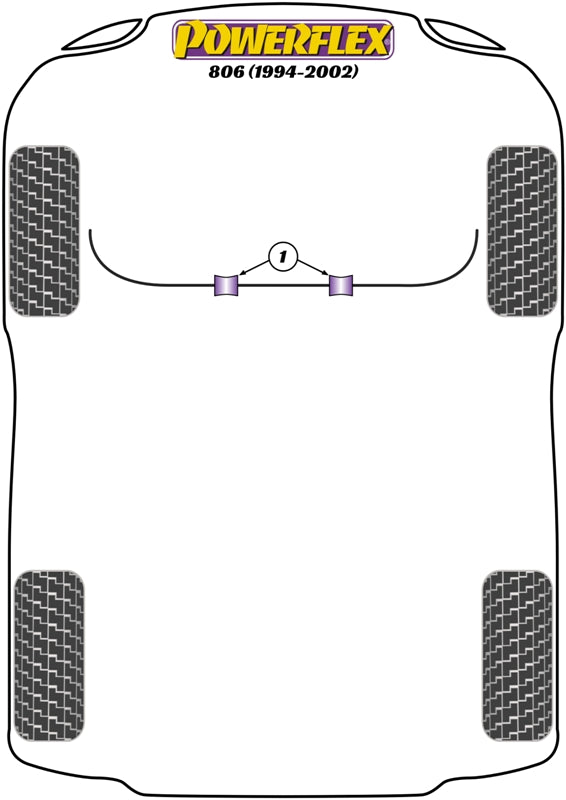 Powerflex Road - 806 (1994 - 2002) - Front Anti Roll Bar To Chassis Bush 25mm - PFF16-204-25