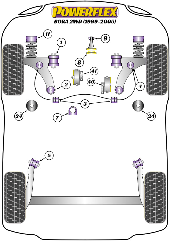 Powerflex Road - Bora 2WD (1999 - 2005) - Upper Gearbox Mount Insert - PFF85-441
