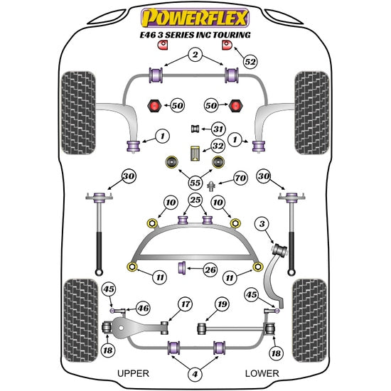 Powerflex All - E46 Sedan / Touring / Coupe / Conv - Adjustable Rear Lower Control Arm Kit - PFR5-4615G