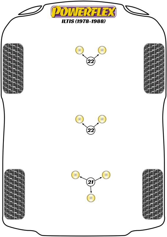 Powerflex Road - Iltis (1978 - 1988) - Diff Mounting Bush Kit of 3 - PFR85-1020KIT3