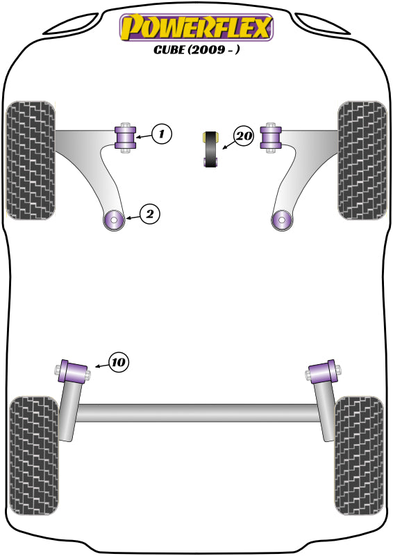 Powerflex Road - Cube (2009 on ) - Rear Beam Mounting Bush - PFR60-810