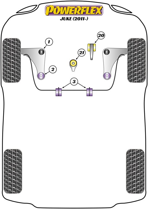 Powerflex Road+Black - Juke (2011 on) - PowerAlign Camber Bolt Kit (14mm) - PFA100-14