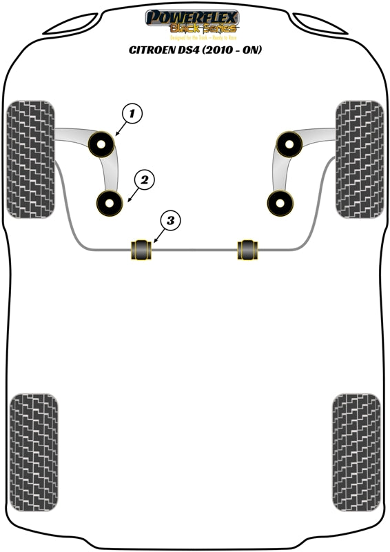 Powerflex Black - DS4 (2010-on) - Front Anti Roll Bar Bush 23.5mm - PFF50-603-23.5BLK