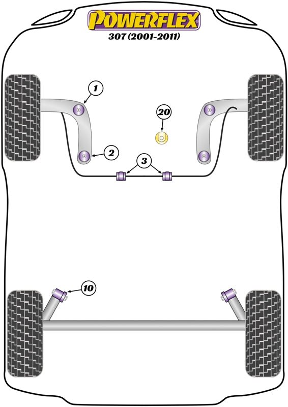 Powerflex Road+Black - 307 (2001-2011) - PowerAlign Camber Bolt Kit (12mm x 60mm) - PFA100-12