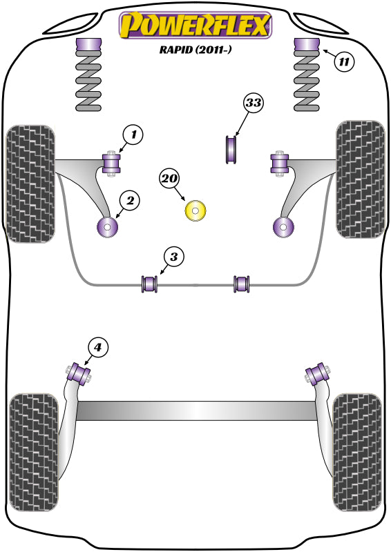 Powerflex Road - Rapid (2011- ) - Exhaust Mount - EXH023