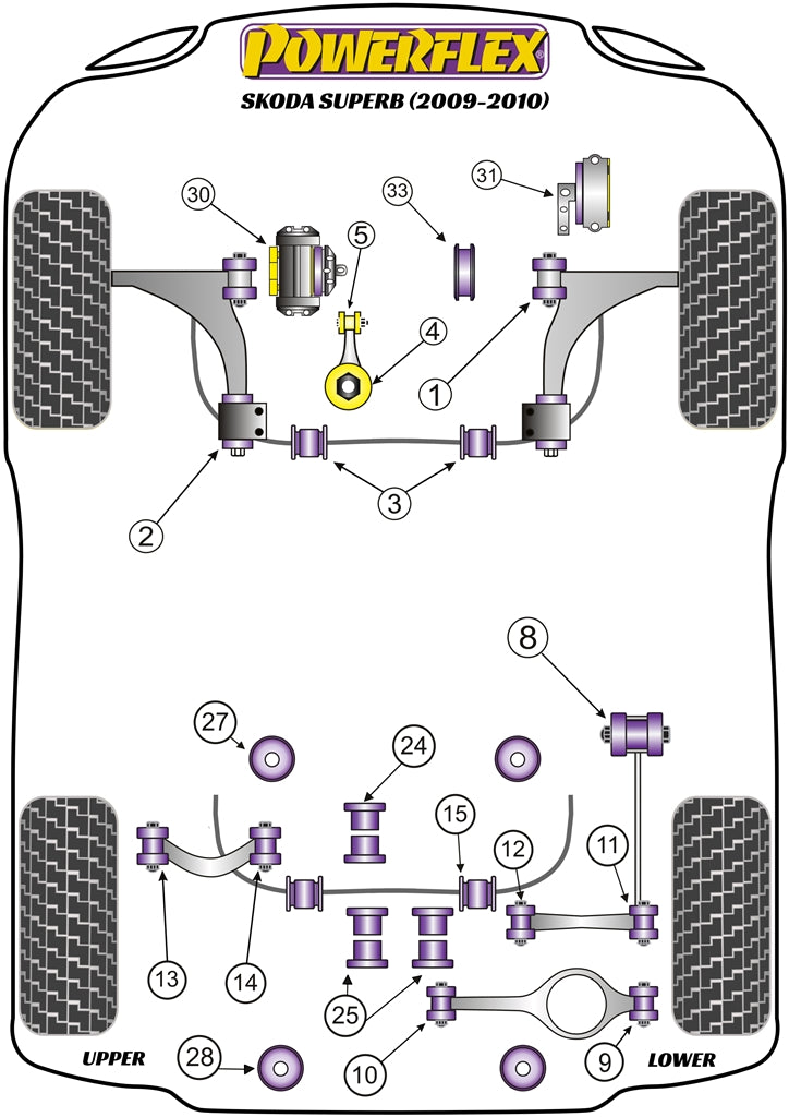 Powerflex Road - Superb B6 (2009-2010) - Rear Lower Spring Mount Inner - PFR85-510