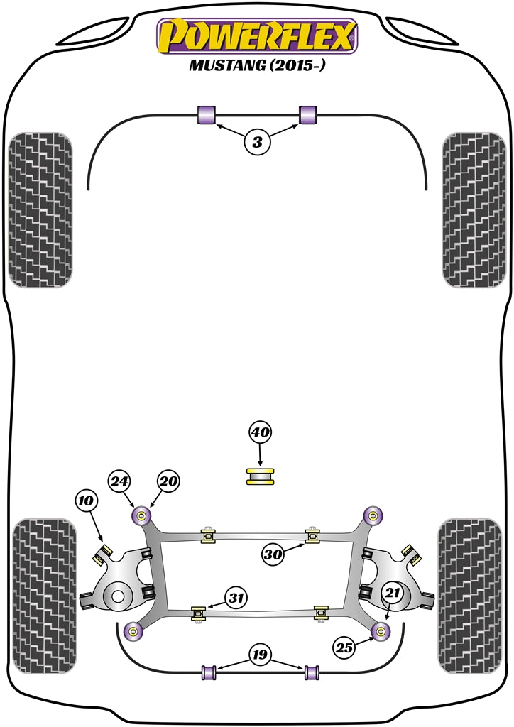Powerflex Road - Mustang (2015-2023) - Rear Diff Mount Front Bush Insert - PFR19-1730