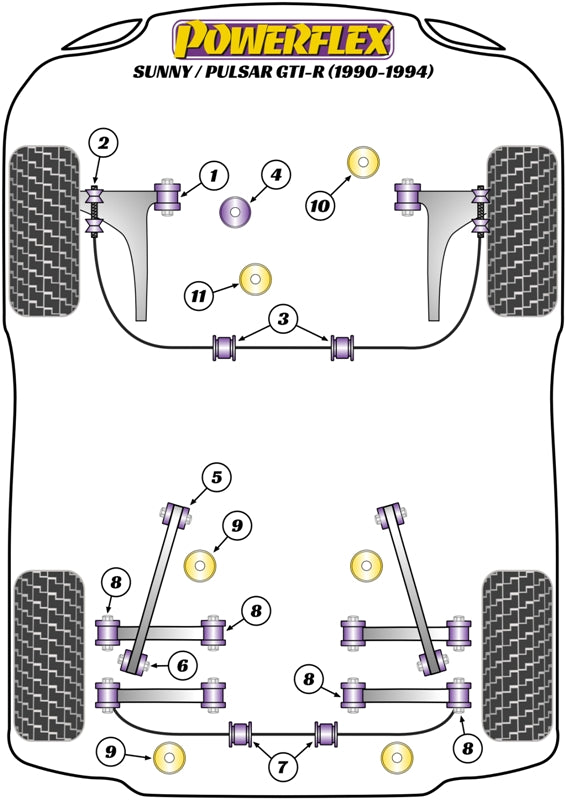 Powerflex Road - Pulsar/Sunny GTi-R (1990-1994) - Rear Subframe Mounting Bush - PFR46-109