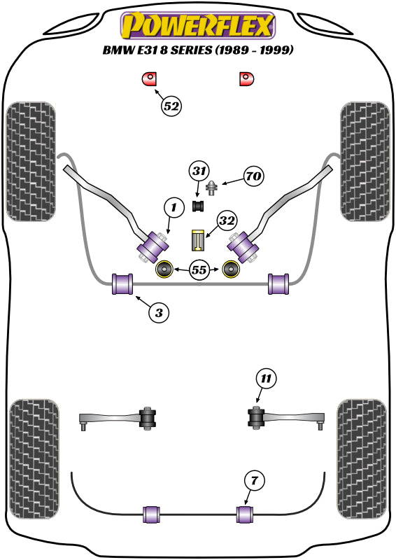 Powerflex Road - E31 (1989 - 1999) - Transmission Mounting Bush (Track) - PFF5-4655P