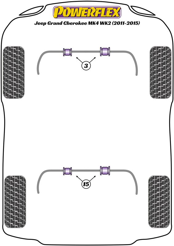 Powerflex Road - Grand Cherokee Mk4 WK2 (2011-2015) - Rear Anti Roll Bar Bush 25mm - PFR28-215-25