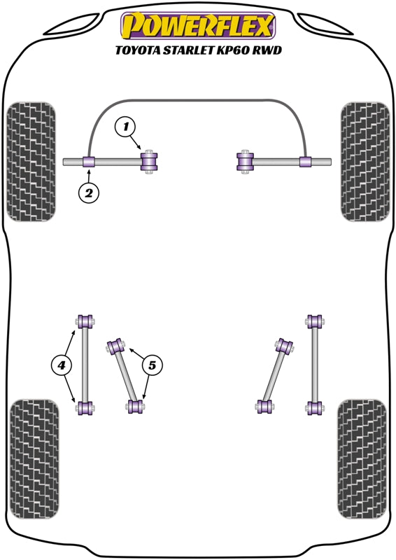 Powerflex Road - Starlet KP60 Series (1978 - 1984) - Rear Upper Control Arm Bush - PFR76-105