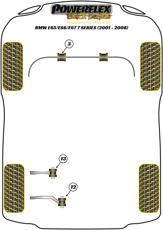 Powerflex Black - E65/E66/E67 (2001 - 2008) - Rear Toe Adjust Inner Bush - PFR5-713BLK