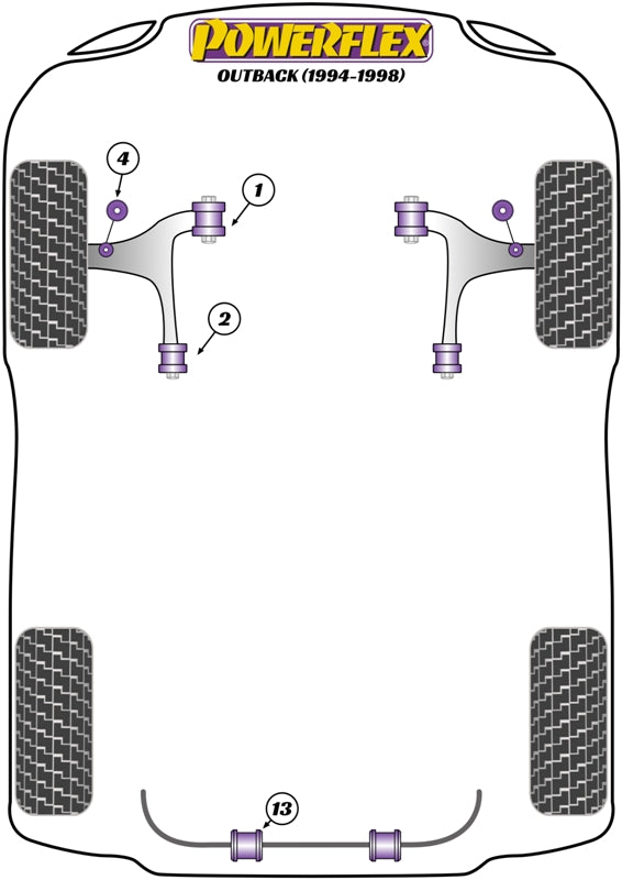 Powerflex Road - Outback (1994 - 1998) - Rear Anti Roll Bar To Chassis Bush 14mm - PFR69-305-14
