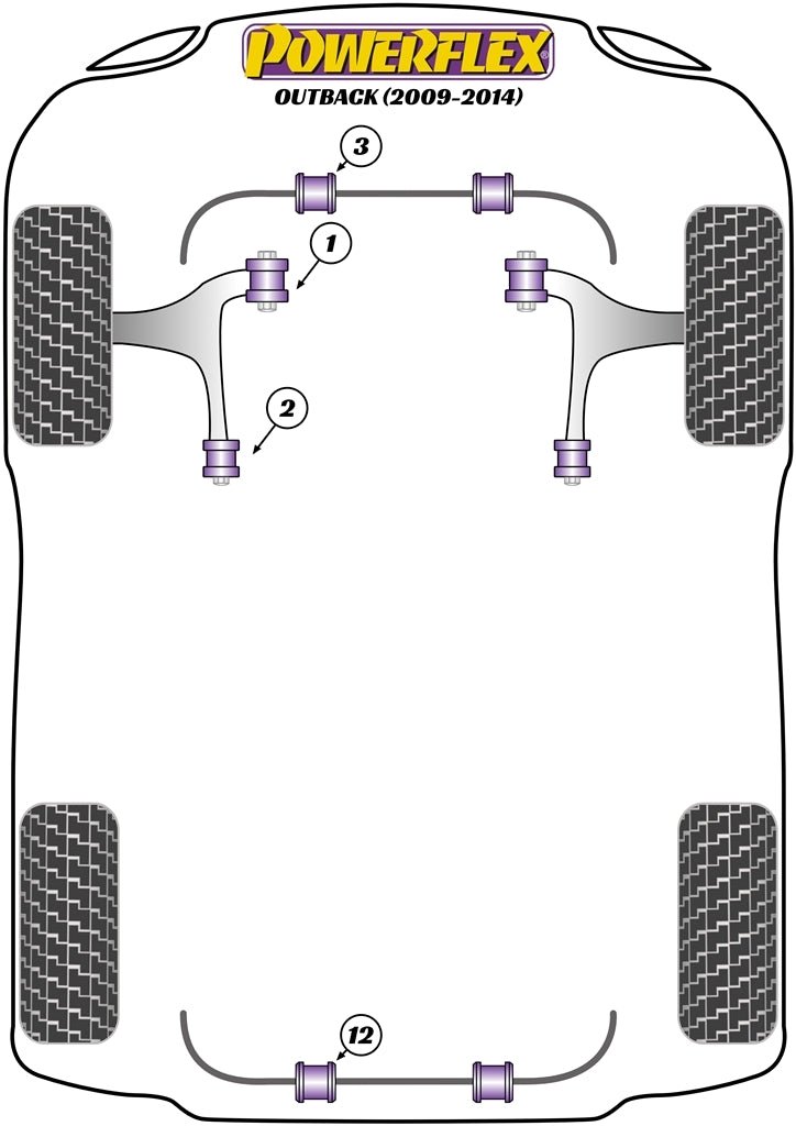 Powerflex Road+Black - Outback (2009 - 2014) - PowerAlign Camber Bolt Kit (14mm) - PFA100-14