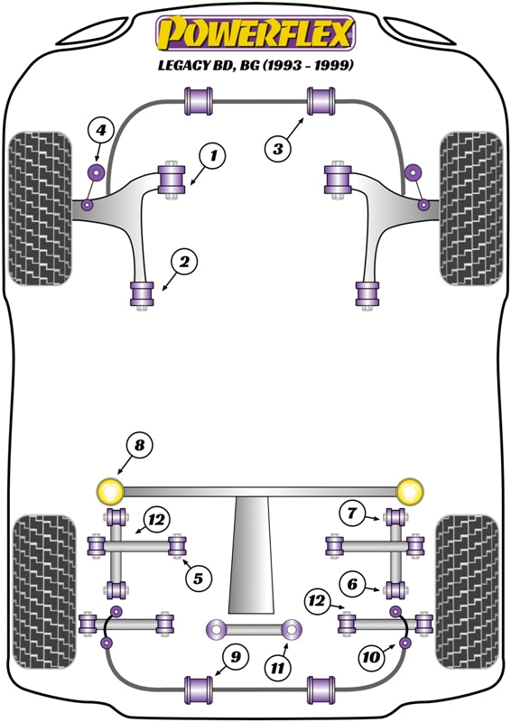 Powerflex Heritage - Legacy BD, BG (1993 - 1999) - Rear Diff Mounting Bush - PFR69-122H
