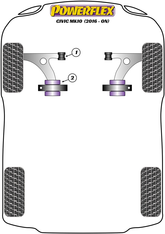Powerflex Road - Civic Mk10 FC/FK (2015 - 2021) - Front Wishbone Rear Bush Anti-Lift & Caster Offset - PFF25-1002G