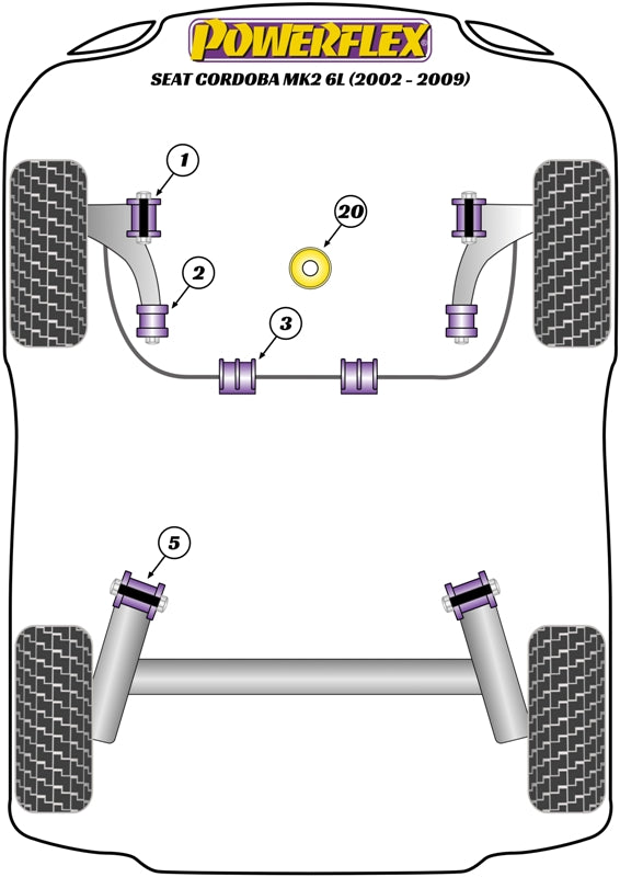 Powerflex Road - Cordoba MK2 6L (2002 - 2009) - Lower Engine Mount Large Bush (Std Petrol) - PFF85-620