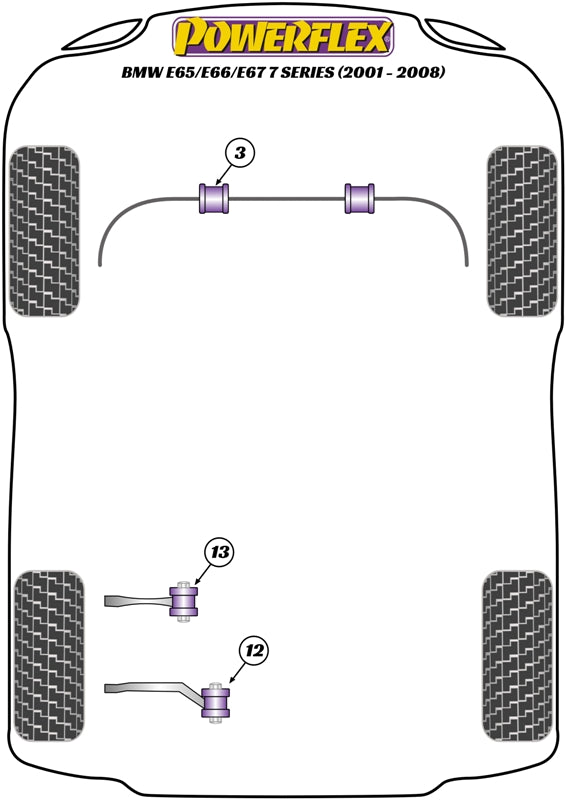 Powerflex Road - E65/E66/E67 (2001 - 2008) - Front Anti Roll Bar Mount 24.6mm - PFF5-703-24.6