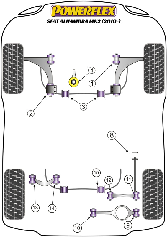 Powerflex Road - Alhambra MK2 (2010 - ON) - Rear Lower Spring Mount Outer - PFR85-509
