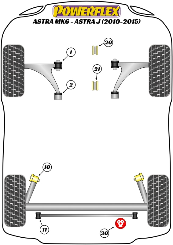Powerflex Road - Astra MK6 - Astra J (2010 - 2015) - Front Engine Mounting Insert - PFF80-1420