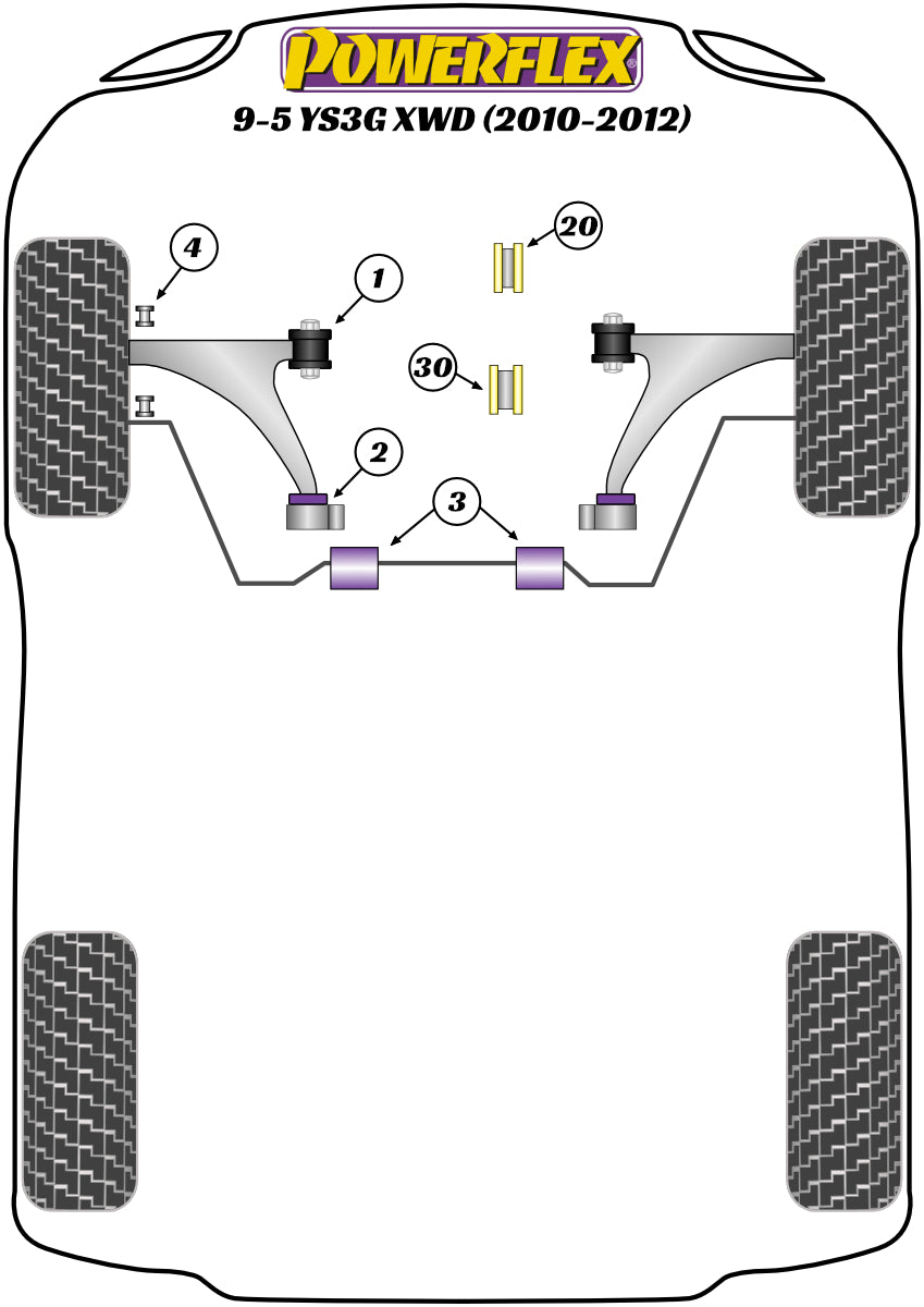 Powerflex Road - 9-5 YS3G XWD (2010 - 2012) - Front Engine Mounting Insert (Diesel) - PFF80-1420R