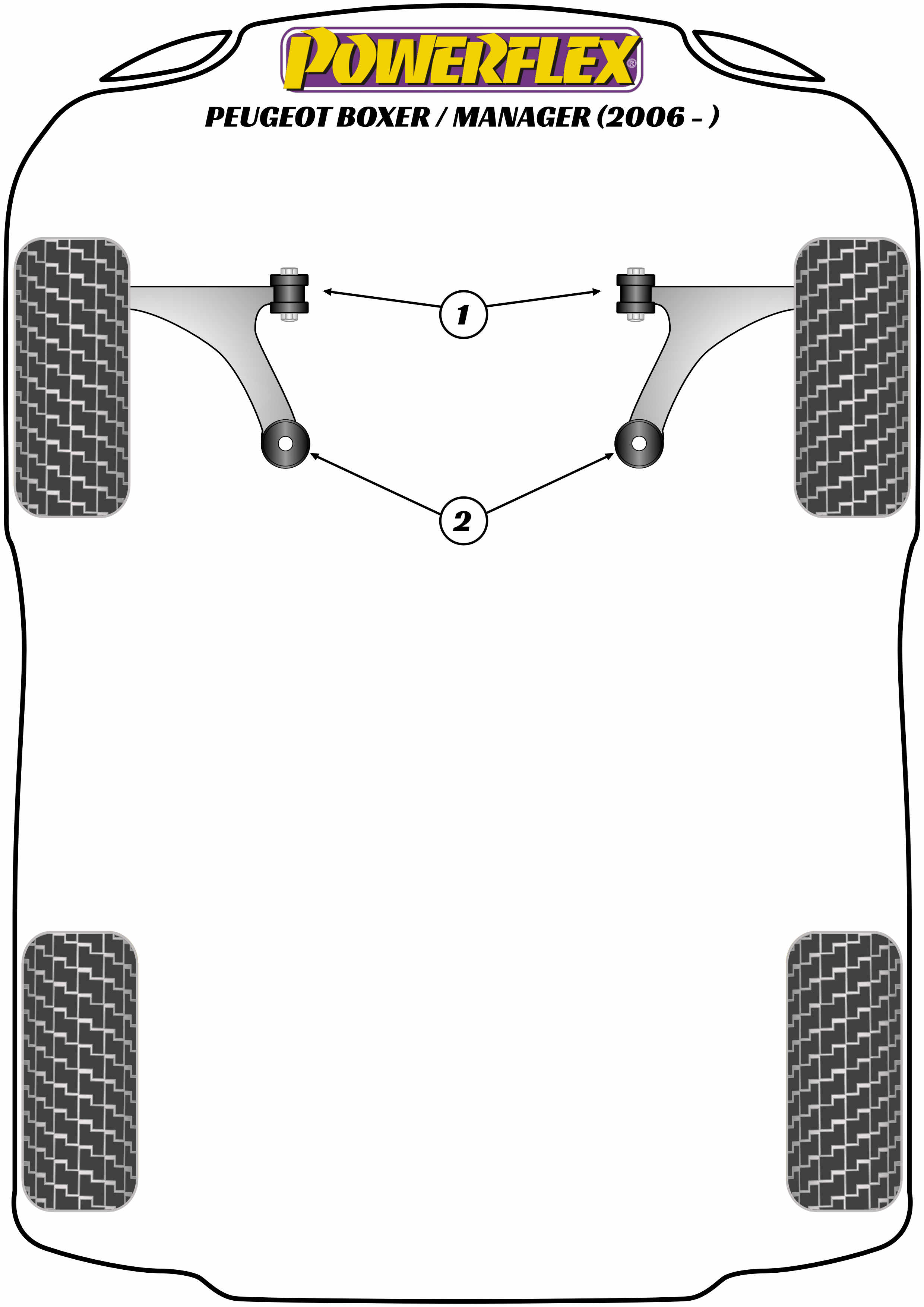 Powerflex Road - Boxer / Manager (2006-ON) - Front Wishbone Front Bush  - PFF50-5701