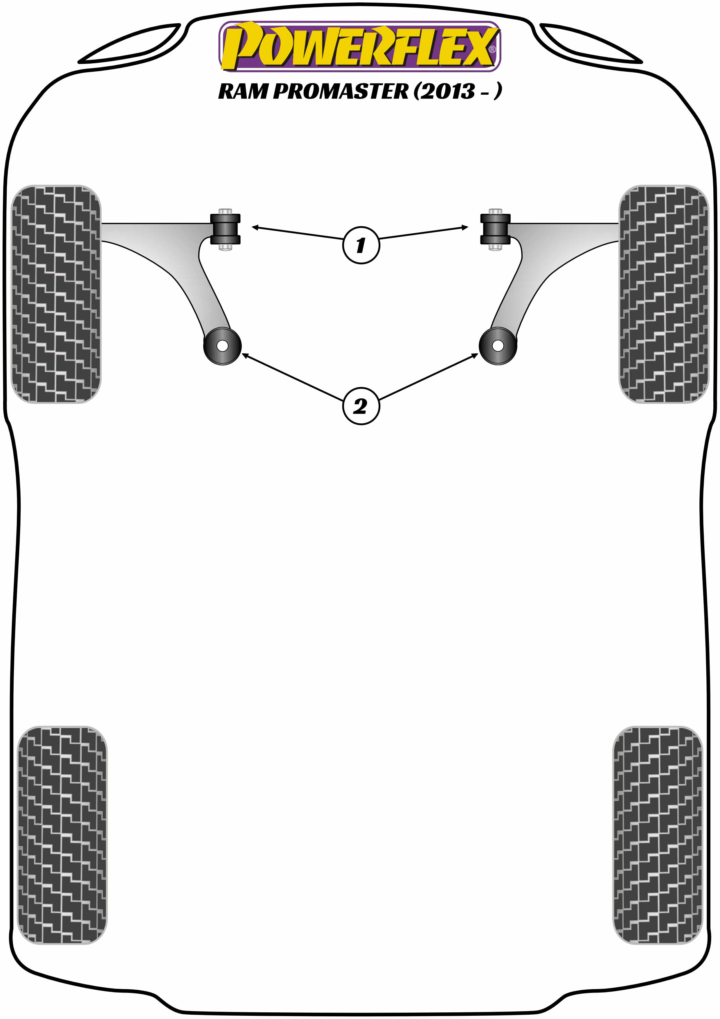 Powerflex Road - ProMaster (2013 - ON) - Front Wishbone Front Bush  - PFF50-5701