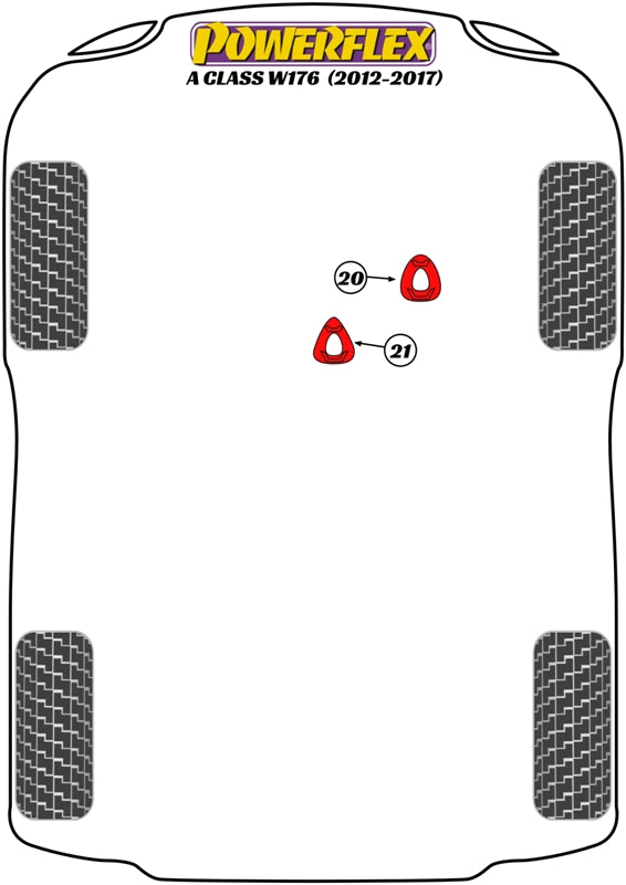 Powerflex Road - A Class W176 inc. A45 AMG (2012-2017) - Upper Engine Mount Insert - PFF40-120