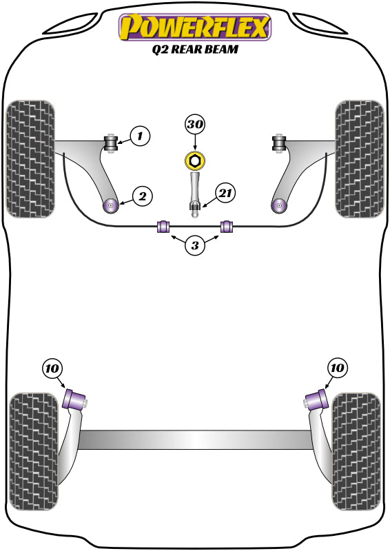 Powerflex Road - Q2 2WD REAR BEAM - Front Wishbone Front Bush Camber Adjustable - PFF85-501G