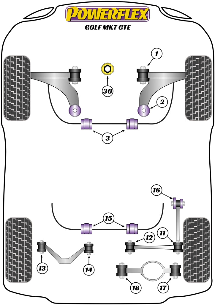Powerflex Road - Golf MK7 GTE - Rear Upper Wishbone Outer Bush Camber Adjustable - PFR85-513G