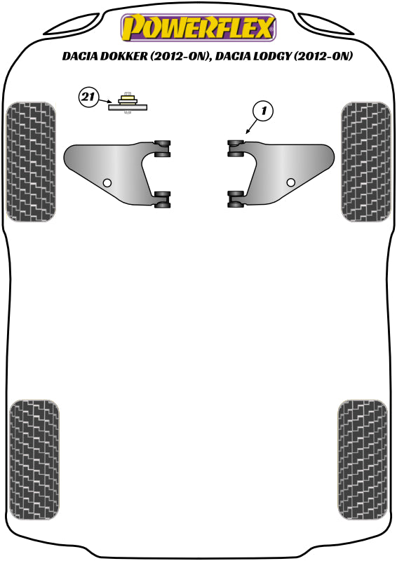 Powerflex Road - Dokker (2012 - ON) - Gearbox Mounting Bush Insert - PFF60-1421