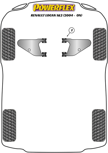 Powerflex Road - Logan I & II inc Stepway (2004 - ON) - Front Lower Wishbone Bush  - PFF13-101
