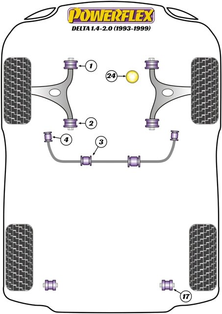 Powerflex Road+Black - Delta 1.4-2.0 (1993-1999) - PowerAlign Camber Bolt Kit (10mm) - PFA100-10