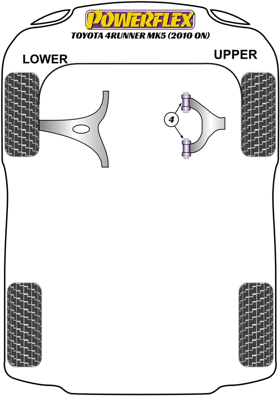 Powerflex Road - 4Runner Mk5 (2009 - ) - Front Upper Control Arm Bush - PFF76-804