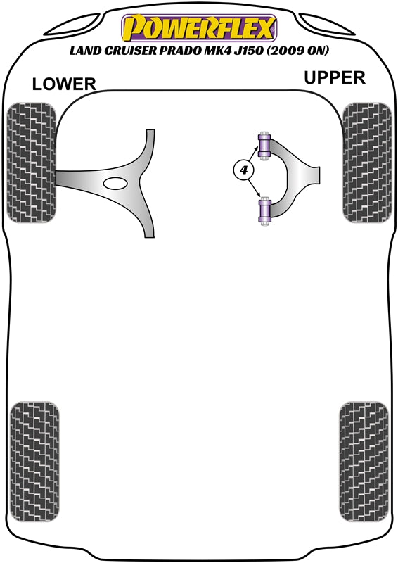 Powerflex Road - Land Cruiser Prado J150 (2009 -) - Front Upper Control Arm Bush - PFF76-804