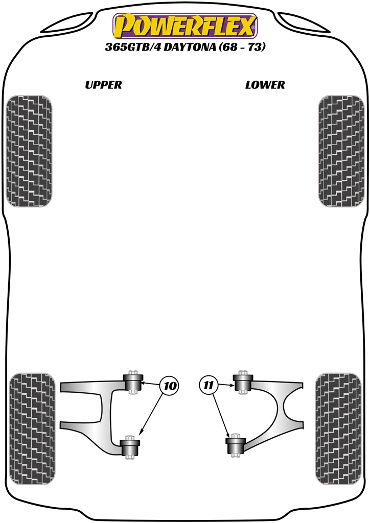 Powerflex Road - 365 GTB/4 Daytona (1968 - 1973) - Rear Upper Wishbone Inner Bush - PF17-200