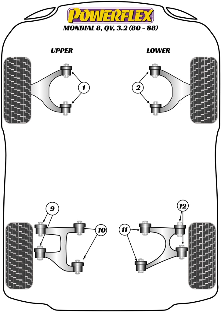 Powerflex Road - Mondial 8, Quattrovalvole & 3.2 (1980 - 1988) - Front Upper Wishbone Bush - PF17-200