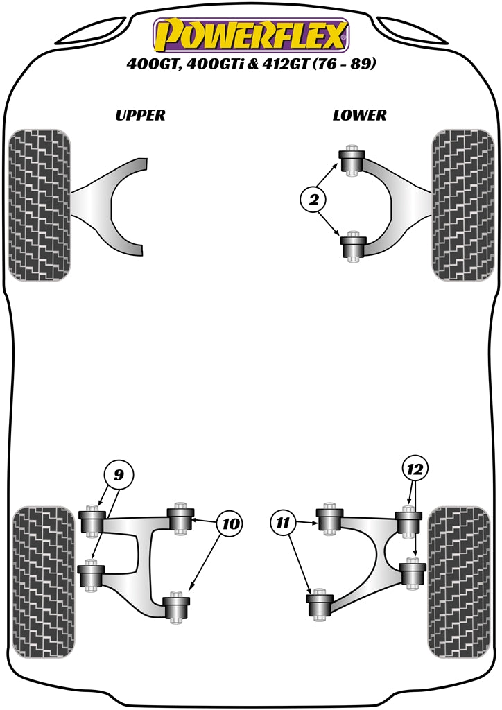 Powerflex Road - 400GTi, 412GT (1976 - 1989) - Front Lower Wishbone Bush - PF17-200